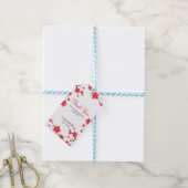 スウィートレッドさくらんぼブロッサム桜フローラ誕生日 ギフトタグ (より糸付き)