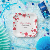 スウィートレッドさくらんぼブロッサム桜フローラ誕生日 ペーパープレート (パーティー)
