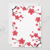スウィートレッドさくらんぼブロッサム桜フローラ誕生日 招待状 (裏面)