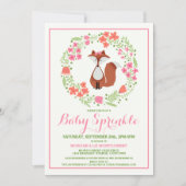 スウィートレッドキツネベビー振りかけ招待状 招待状 (正面)