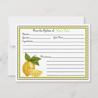 スウィートレモンベーキング料理レシピカード