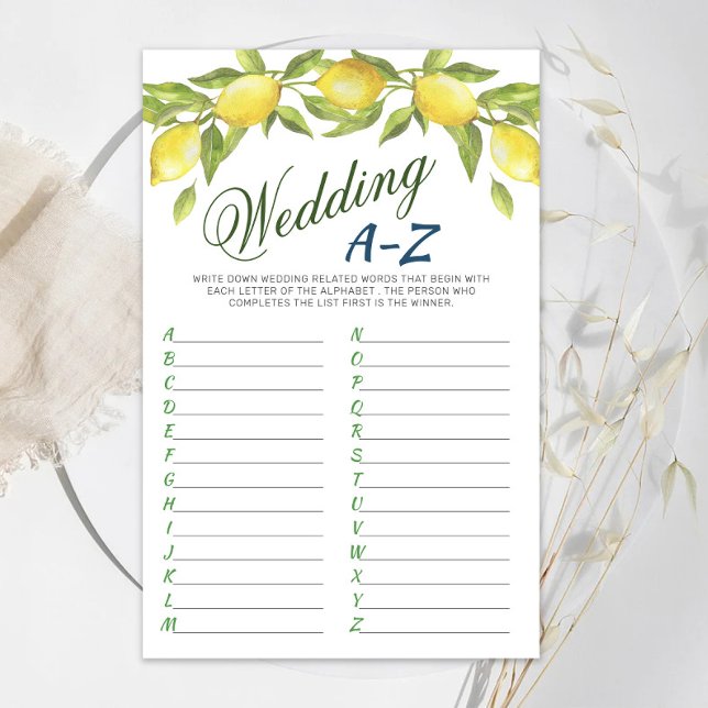 スウィートレモン&グリーンリーシックブライダルシャワーゲーム (クリエイターアップロード済み)