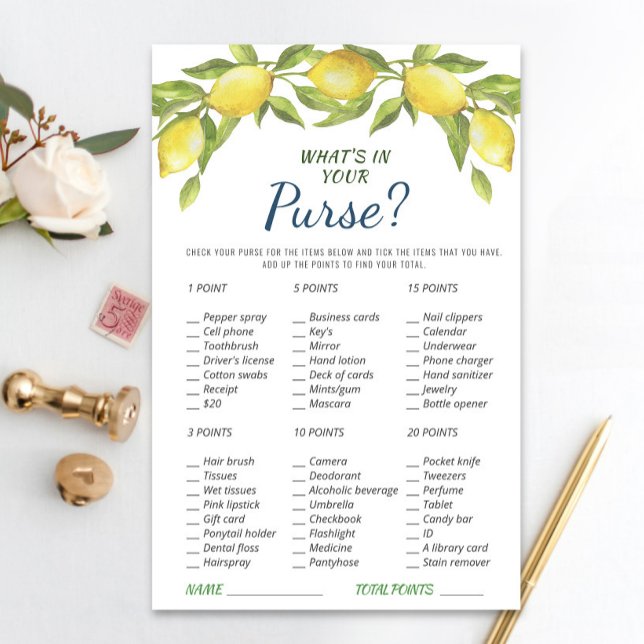 スウィートレモン&グリーンリーシックブライダルシャワーゲーム (クリエイターアップロード済み)