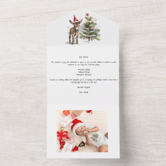 スウィートロバの初めてのクリスマスカスタム オールインワン招待状 (内側)