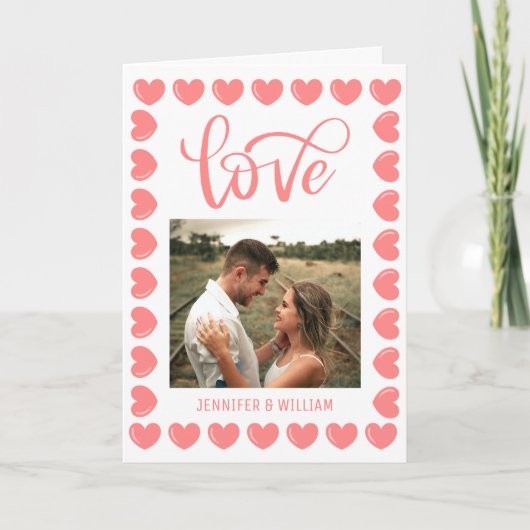 スウィートロマンス ピンクハート フォト ヴァレンタイン カード (正面)