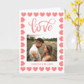 スウィートロマンス ピンクハート フォト ヴァレンタイン カード (黄色い花)