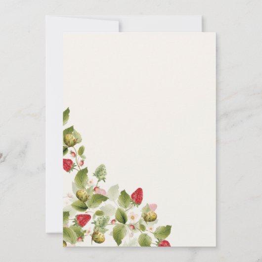 スウィートワイルドフラワーストロベリーウェディングシャワー 招待状 (裏面)