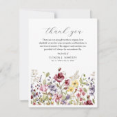 スウィートワイルドフラワー悔やみや弔慰葬儀記念 サンキューカード (正面)