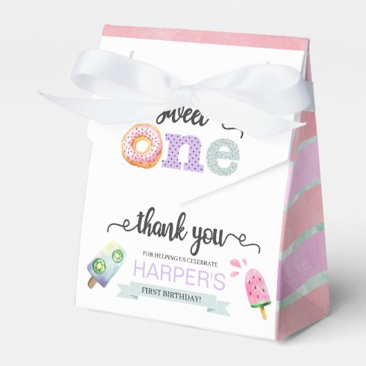 スウィートワンの最初の誕生日パーティーのお願いボックス フェイバーボックス (正面サイド)