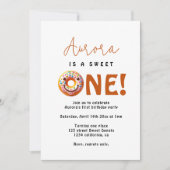 スウィートワンの水彩ドーナツがかわいい1歳の誕生日 招待状 (正面)