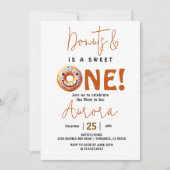 スウィートワンの水彩ドーナツがかわいい1歳の誕生日 招待状 (正面)