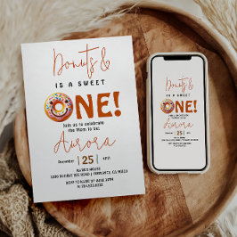 スウィートワンの水彩ドーナツがかわいい1歳の誕生日 招待状
