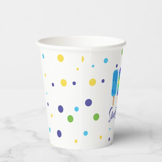 スウィートワンの第1バースデーブルー緑 紙コップ (右)