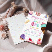 スウィートワンの誕生日アイスクリーム、ドーナツパーティー 招待状