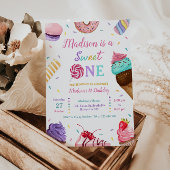 スウィートワンの誕生日アイスクリーム、ドーナツパーティー 招待状