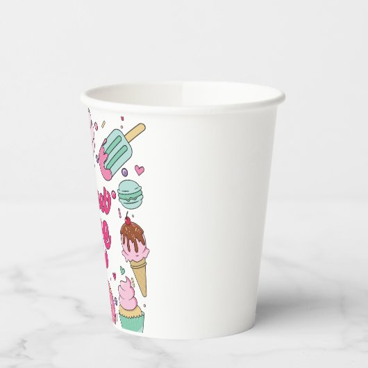 スウィートワンアイスクリームとスイーツ誕生日 紙コップ (左)