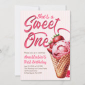 スウィートワンアイスクリームガールズ1st誕生日 招待状 (正面)
