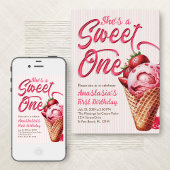 スウィートワンアイスクリームガールズ1st誕生日 招待状