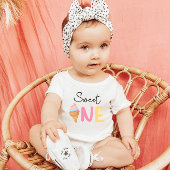 スウィートワンアイスクリームサマートリート1歳の誕生日 ベビーTシャツ