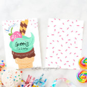 スウィートワンアイスクリームファースト誕生日招待状 招待状