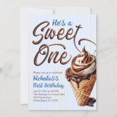 スウィートワンアイスクリームボーイズ1st誕生日 招待状 (正面)