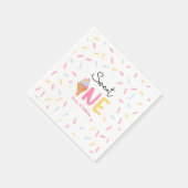 スウィートワンアイスクリーム第1誕生日パーティー スタンダードカクテルナプキン (角)