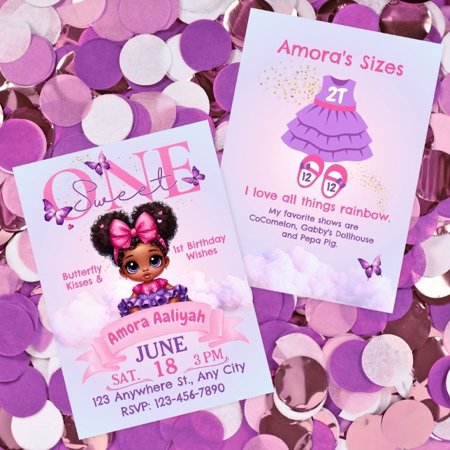 スウィートワンアフロープフベビーガール1st誕生日 (クリエイターアップロード済み)