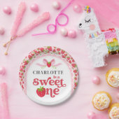 スウィートワンイチゴ1st誕生日7"ラウンド ペーパープレート (パーティー)