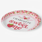 スウィートワンイチゴ1st誕生日9"ラウンド ペーパープレート (アングル)