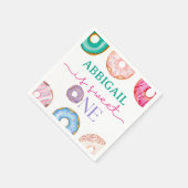 スウィートワンウォーターカラードーナツ1歳の誕生日 スタンダードカクテルナプキン (角)