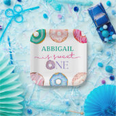 スウィートワンウォーターカラードーナツ1歳の誕生日 ペーパープレート (パーティー)