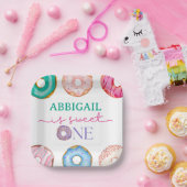 スウィートワンウォーターカラードーナツ1歳の誕生日 ペーパープレート (パーティー)