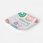 スウィートワンウォーターカラードーナツ1歳の誕生日 ペーパープレート (傾斜あり)