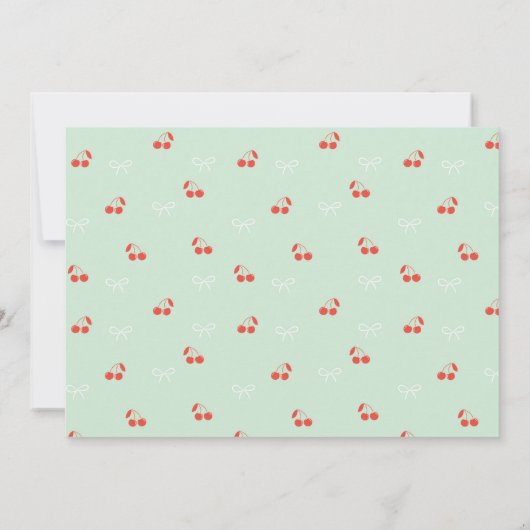 スウィートワンガール誕生日さくらんぼサマーフォト 招待状 (裏面)