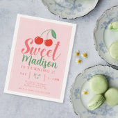 スウィートワンガール誕生日招待状さくらんぼサマー 招待状