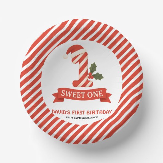 スウィートワンクリスマスファースト誕生日 ペーパーボウル (正面)