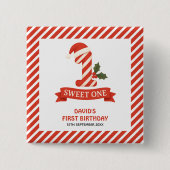 スウィートワンクリスマスファースト誕生日 缶バッジ (正面)