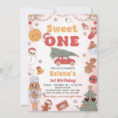 スウィートワングルービークリスマス1st誕生日招待状 招待状 (正面)