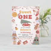 スウィートワングルービークリスマス1st誕生日招待状 招待状 (スタンド正面)