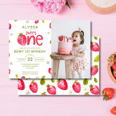 スウィートワンストロベリーフォトベリーファースト誕生日 招待状