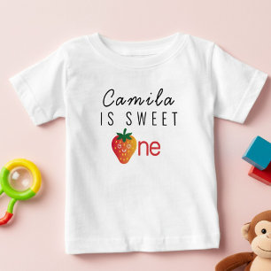 スウィートワンストロベリー1st誕生日Tシャツ ベビーTシャツ