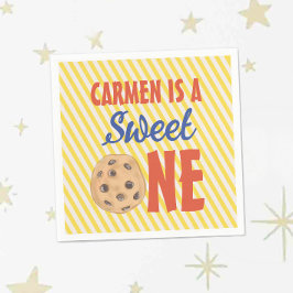 スウィートワンチョコレートクッキー誕生日ナプキン スタンダードカクテルナプキン