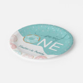 スウィートワンティール（緑がかった色）つや消しガールズファースト誕生日 ペーパープレート (アングル)