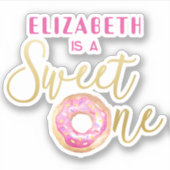 スウィートワンドーナットファースト誕生日 シール (正面)