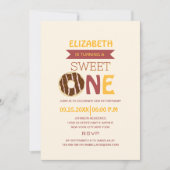 スウィートワンドーナツカラフル子の誕生日 招待状 (正面)