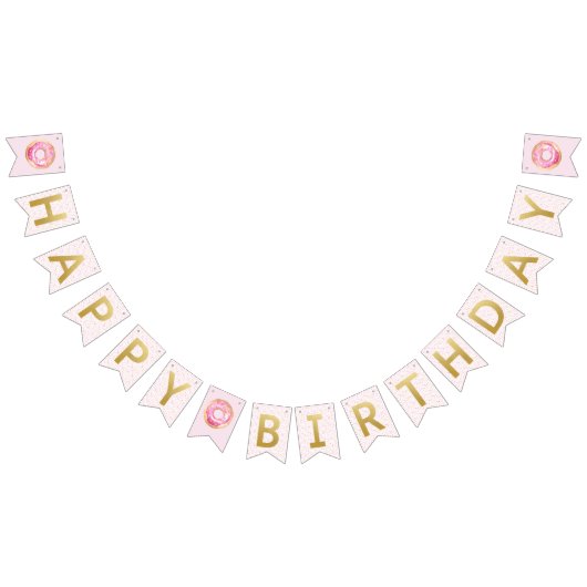 スウィートワンドーナツハッピーバースデーバナー バンティングフラッグ (全)