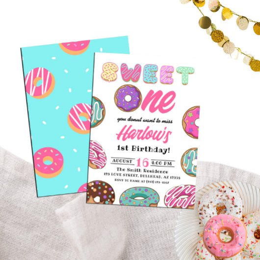 スウィートワンドーナツ少女の誕生日 招待状