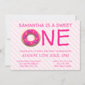 スウィートワンドーナツ少女1st誕生日 招待状 (正面)