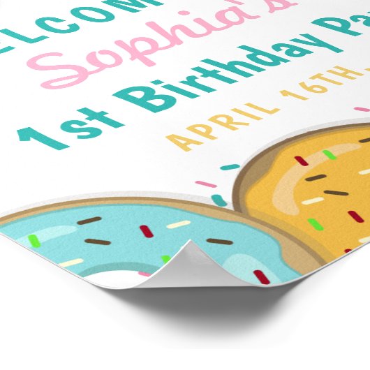 スウィートワンドーナツ最初の誕生日パーティーへようこそ ポスター (角)