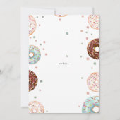 スウィートワンドーナツ水の色の最初の誕生日 招待状 (裏面)